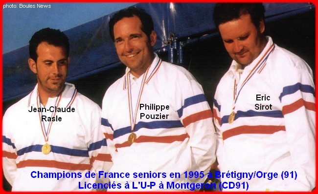 champions de France triplettes seniors pétanque 1995