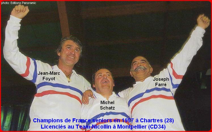champions de France triplettes seniors pétanque 1997