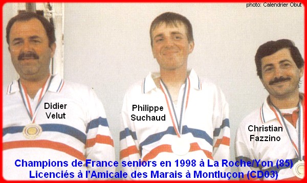 champions de France triplettes seniors pétanque 1998