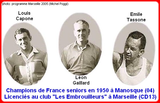 les champions de France pétanque seniors triplettes 1950