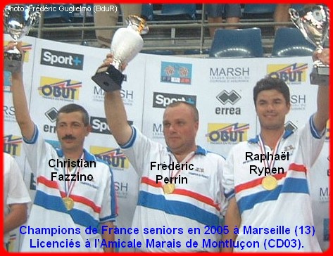 champions de France triplettes seniors pétanque 2005