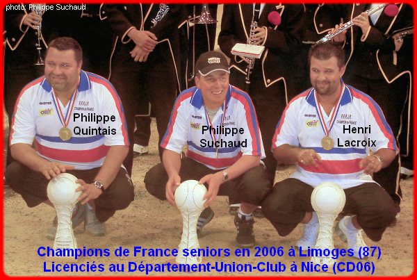 champions de France triplettes seniors pétanque 2006