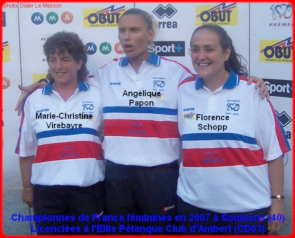 Championnes de France pétanque triplettes féminines en 2007