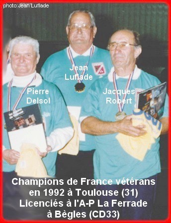 Champions de France triplettes vétérans en 1992