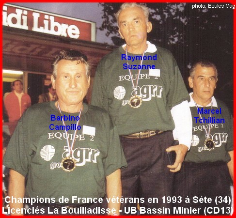 Champions de France triplettes vétérans en 1993