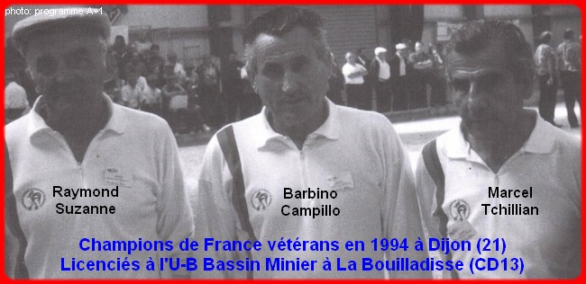 Champions de France triplettes vétérans en 1994